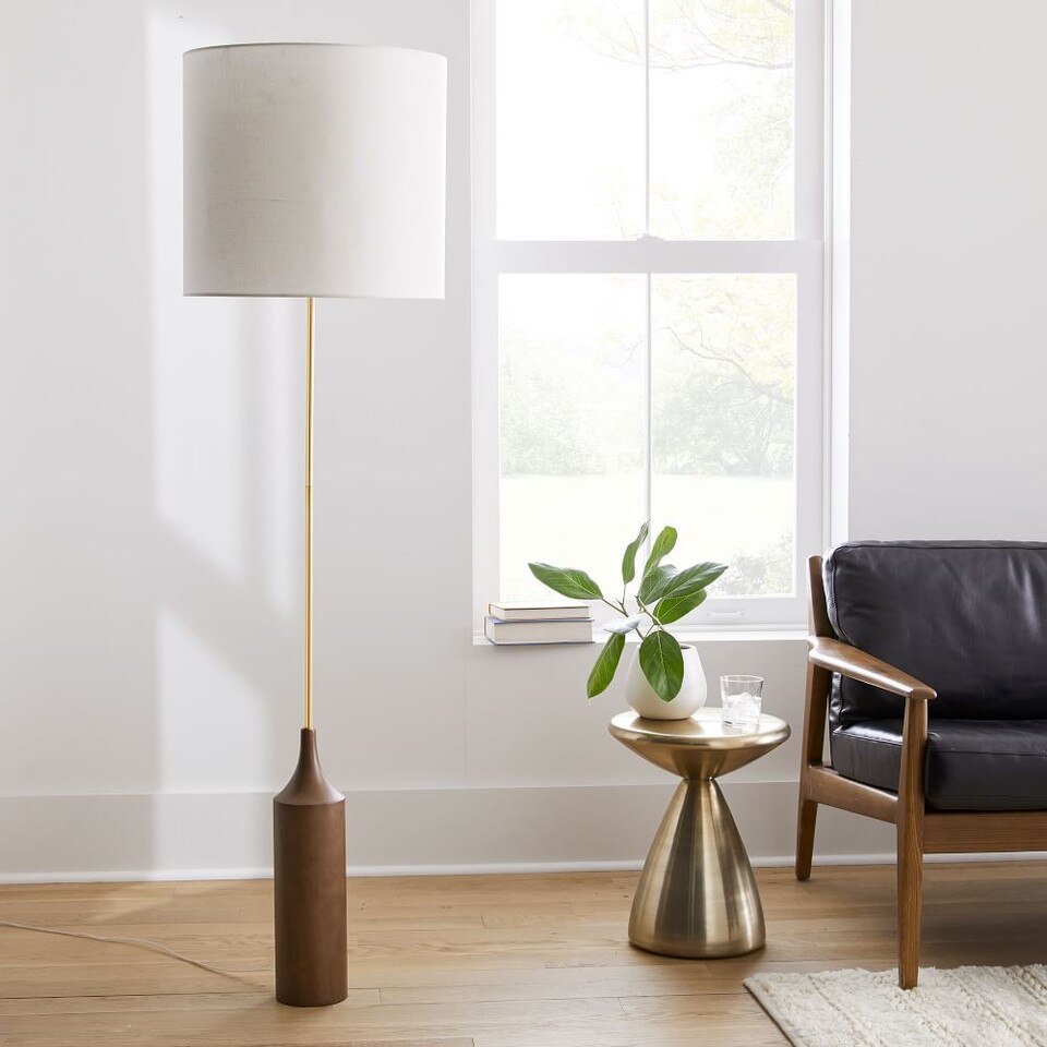 Hudson Wood Base Floor Lamp west elm Australia
